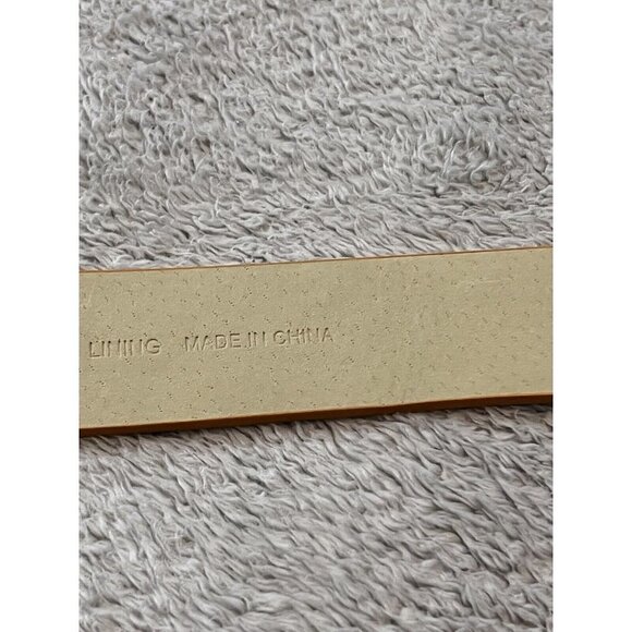 COLDWATER CREEK Women's Wide Gold Buckle Vivid Leather Belt Burnt Gold - Picture 11 of 11